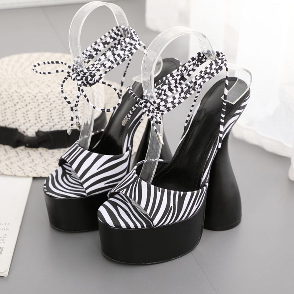 Striped Lace Up
