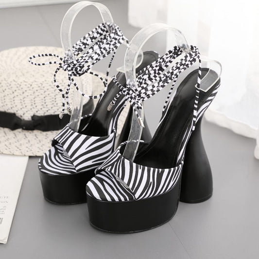 Striped Lace Up